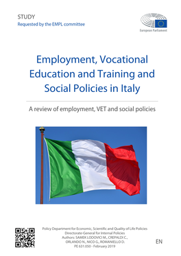 Employment, VET and Social Policies in Italy