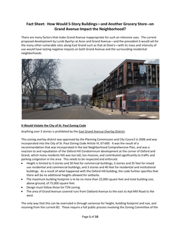 Fact Sheet: How Would 5-Story Buildings—And Another Grocery Store--On Grand Avenue Impact the Neighborhood?