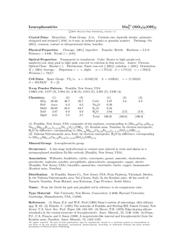 Leucophoenicite Mn (Sio4)3(OH)2
