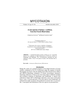 MYCOTAXON Volume 114, Pp