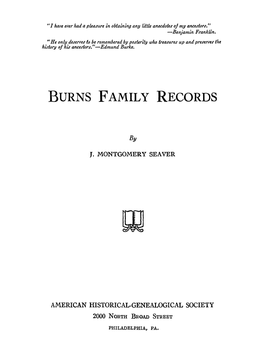 Burns Family Records