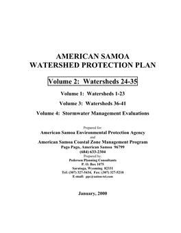 American Samoa Watershed Protection Plan