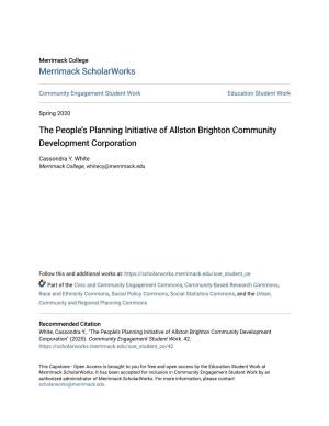 The People's Planning Initiative of Allston Brighton Community Development Corporation