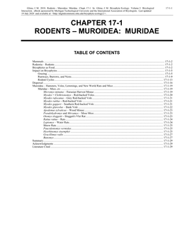 Volume 2, Chapter 17-1: Rodents