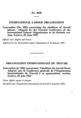 No. 4648 INTERNATIONAL LABOUR ORGANISATION ORGANISATION