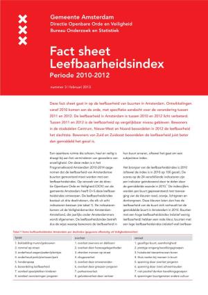 Fact Sheet Leefbaarheidsindex Periode 2010-2012