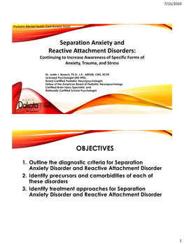 Separation Anxiety Disorder and Reactive Attachment Disorder 2