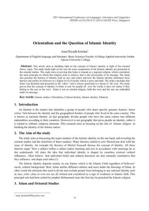 Orientalism and the Question of Islamic Identity