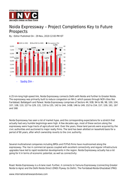 Noida Expressway – Project Completions Key to Future Prospects by : Editor Published on : 29 Nov, 2019 12:00 PM IST