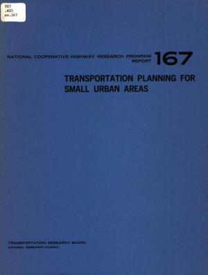 Transportation Planning for Small Urban Areas