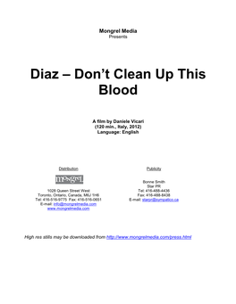 Diaz – Don't Clean up This Blood