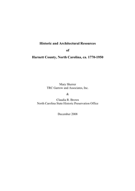 Harnett County Survey, 2008