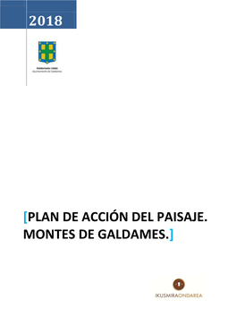 Plan De Acción Del Paisaje. Montes De Galdames.]