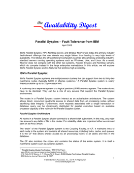 Availability Digest