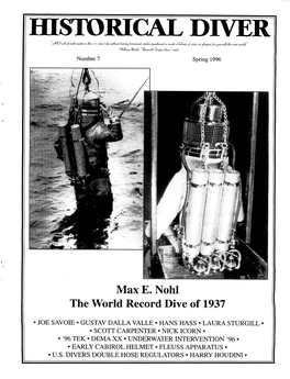 Max E. Nohl the World Record Dive of 1937
