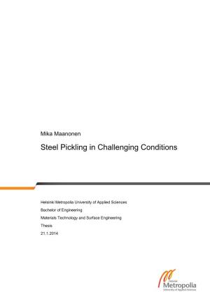 Steel Pickling in Challenging Conditions