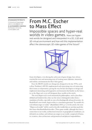 From M.C. Escher to Mass Effect