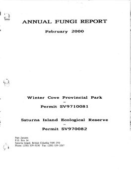Annual Fungi Report