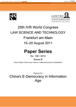 China's E-Democracy in Information Age