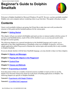 Beginners Guide to Dolphin Smalltalk -.:: GEOCITIES.Ws