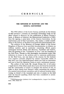 The Kingdom of Hanover and the Geneva Convention
