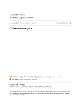 Civil War Resource Guide