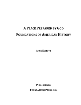 A Place Prepared by God: Foundations of American History