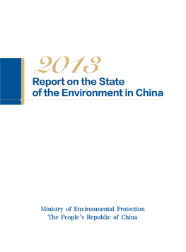Report on the State of the Environment in China 2013