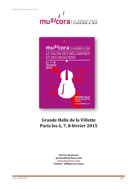 Grande Halle De La Villette Paris Les 6, 7, 8 Février 2015
