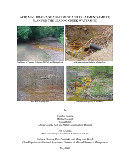 Acid Mine Drainage Abatement and Treatment (Amdat) Plan for the Leading Creek Watershed