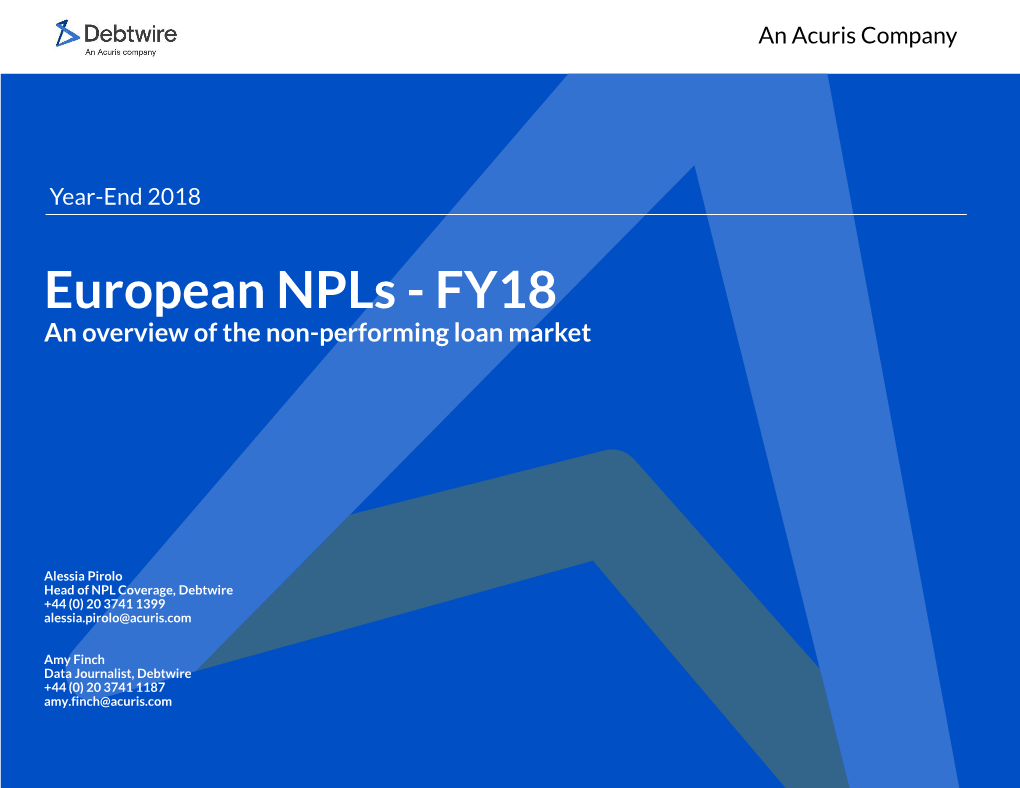 European Npls - FY18 an Overview of the Non-Performing Loan Market