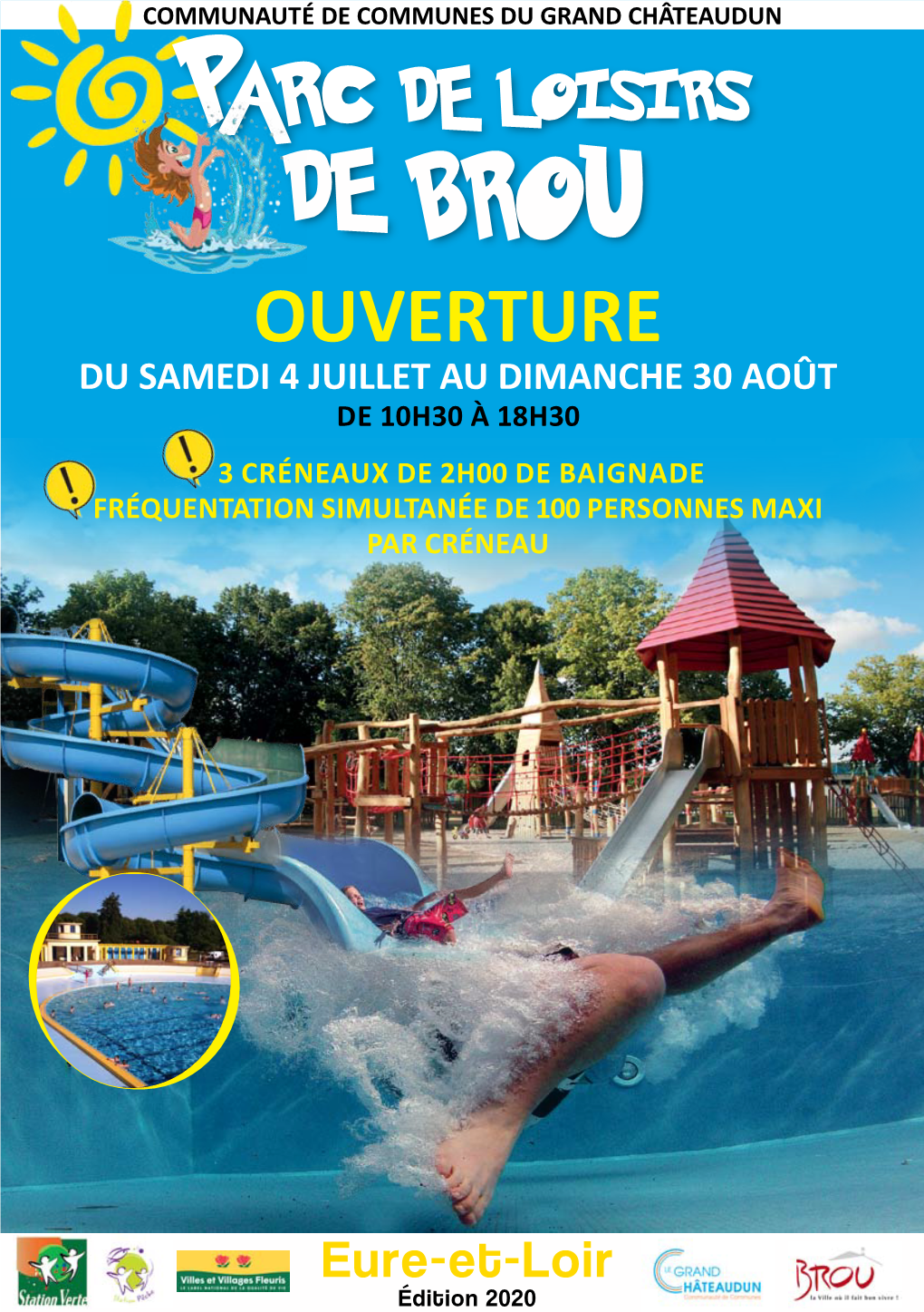 OUVERTURE DU SAMEDI 4 JUILLET AU DIMANCHE 30 AOÛT De 10H30 À 18H30 3 Créneaux De 2H00 De Baignade Fréquentation Simultanée De 100 Personnes Maxi Par Créneau