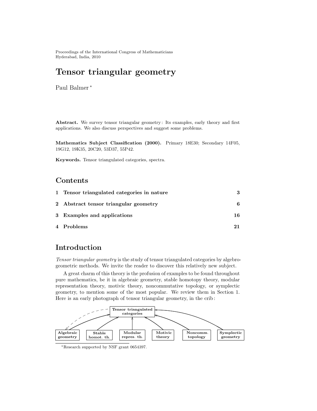 Tensor Triangular Geometry