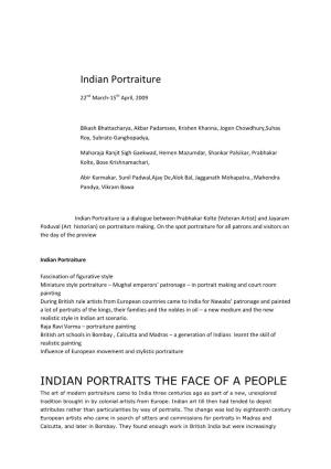 Indian Portraiture INDIAN PORTRAITS the FACE of a PEOPLE