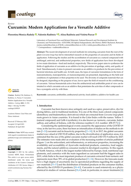 Curcumin: Modern Applications for a Versatile Additive