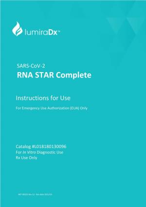 Lumiradx SARS-Cov-2 RNA STAR Complete Instructions for Use – 1 Table of Contents