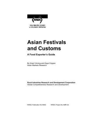 Asian Festivals and Customs a Food Exporter’S Guide