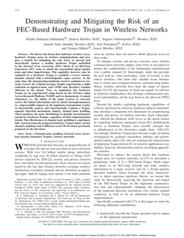 Demonstrating and Mitigating the Risk of an FEC-Based Hardware Trojan in Wireless Networks