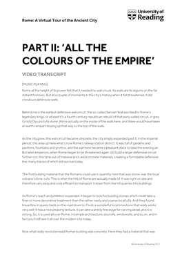All the Colours of the Empire’
