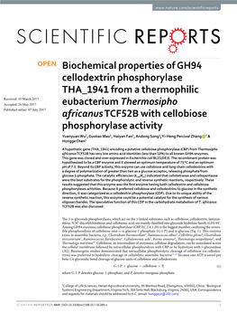 Biochemical Properties of GH94 Cellodextrin Phosphorylase