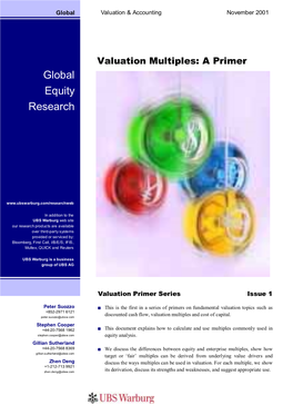 Valuation Multiples: a Primer Global Equity Research