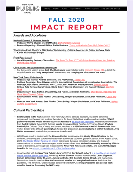FY21 Fall Impact Report