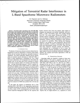 Mitigation of Terrestrial Radar Interference in L-Band Spaceborne Microwave Radiometers