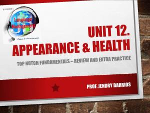 Unit 12. Appearance & Health