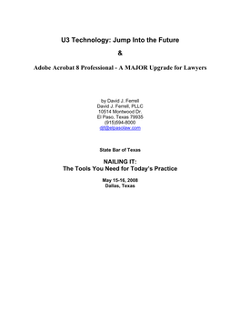 U3 Technology: Jump Into the Future