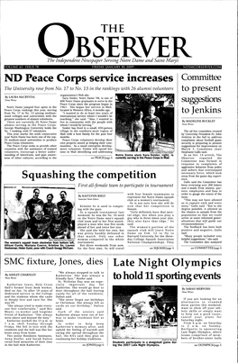 ND Peace Corps Service Increases Conunittee the University Rose from No