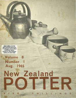 New Zealand Potter Volume 8 Number 1 August 1965