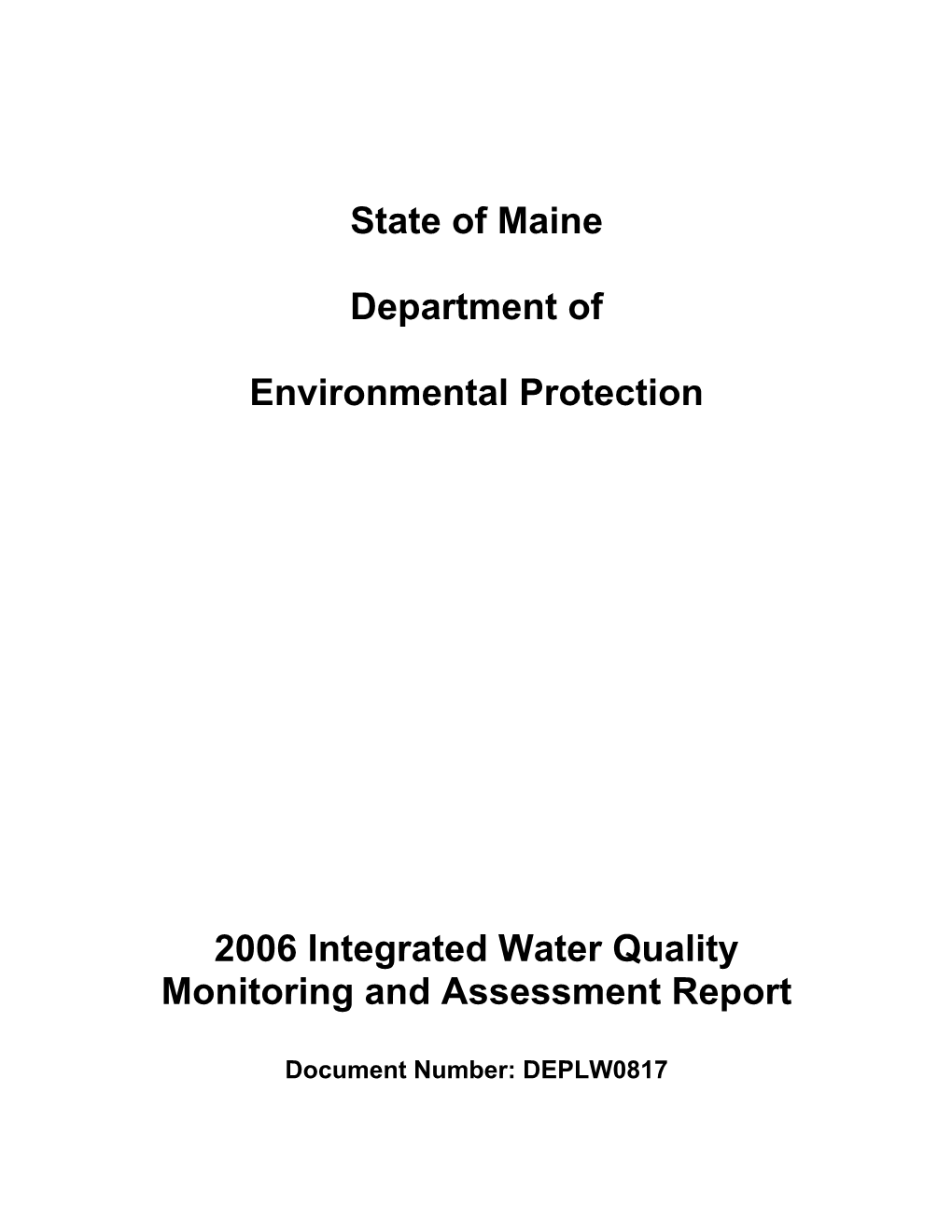 State of Maine Department of Environmental Protection 2006