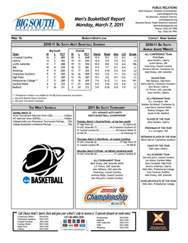 2010-11 Men's Basketball Report- Feb. 27.Indd