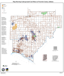 Map Showing Underground Coal Mines in Warrick County, Indiana
